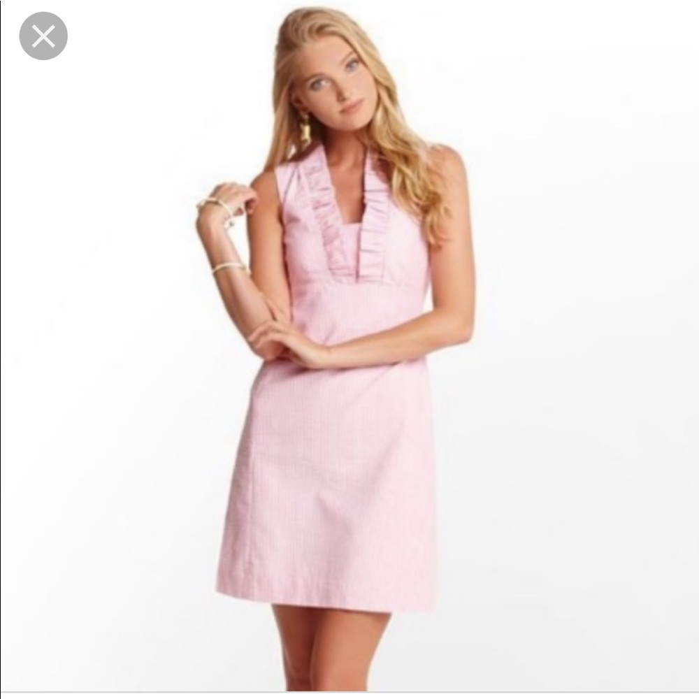 Lilly Pulitzer ruffle collared seersucker dress